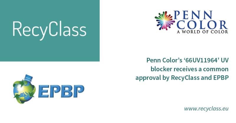 Penn Color receives a joint Recyclability Approval from RecyClass and EPBP 